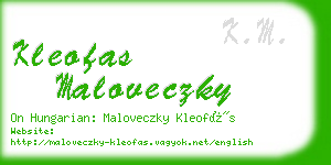 kleofas maloveczky business card